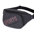 2021 Vintage Design Customized Logo Canvas Lightweight Waist Belt Bumbag Crossbody Chest Bag Adjustable Sports Running Fanny Pack with 2 Zipper Pockets